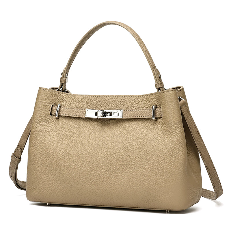 Sleek Genuine Leather Satchel Clutch Bag
