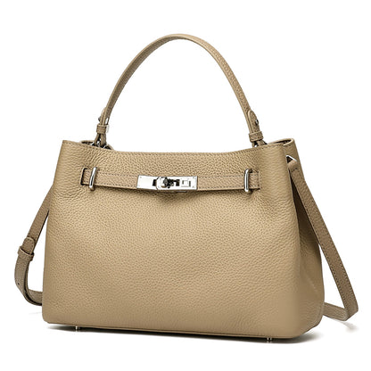 Sleek Genuine Leather Satchel Clutch Bag
