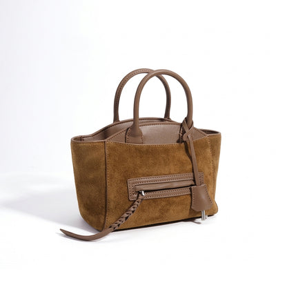 Muted Suede Genuine Leather Clutch Bag