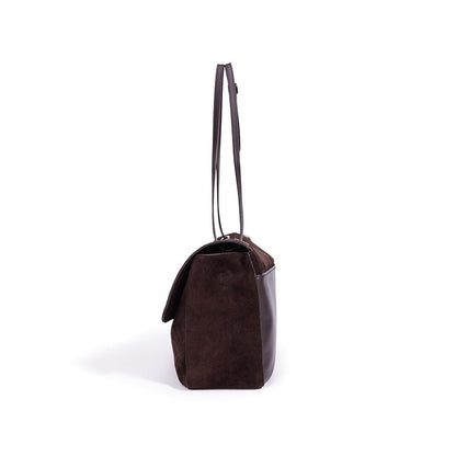 Vintage Luxe Suede Genuine Leather Clutch Bag