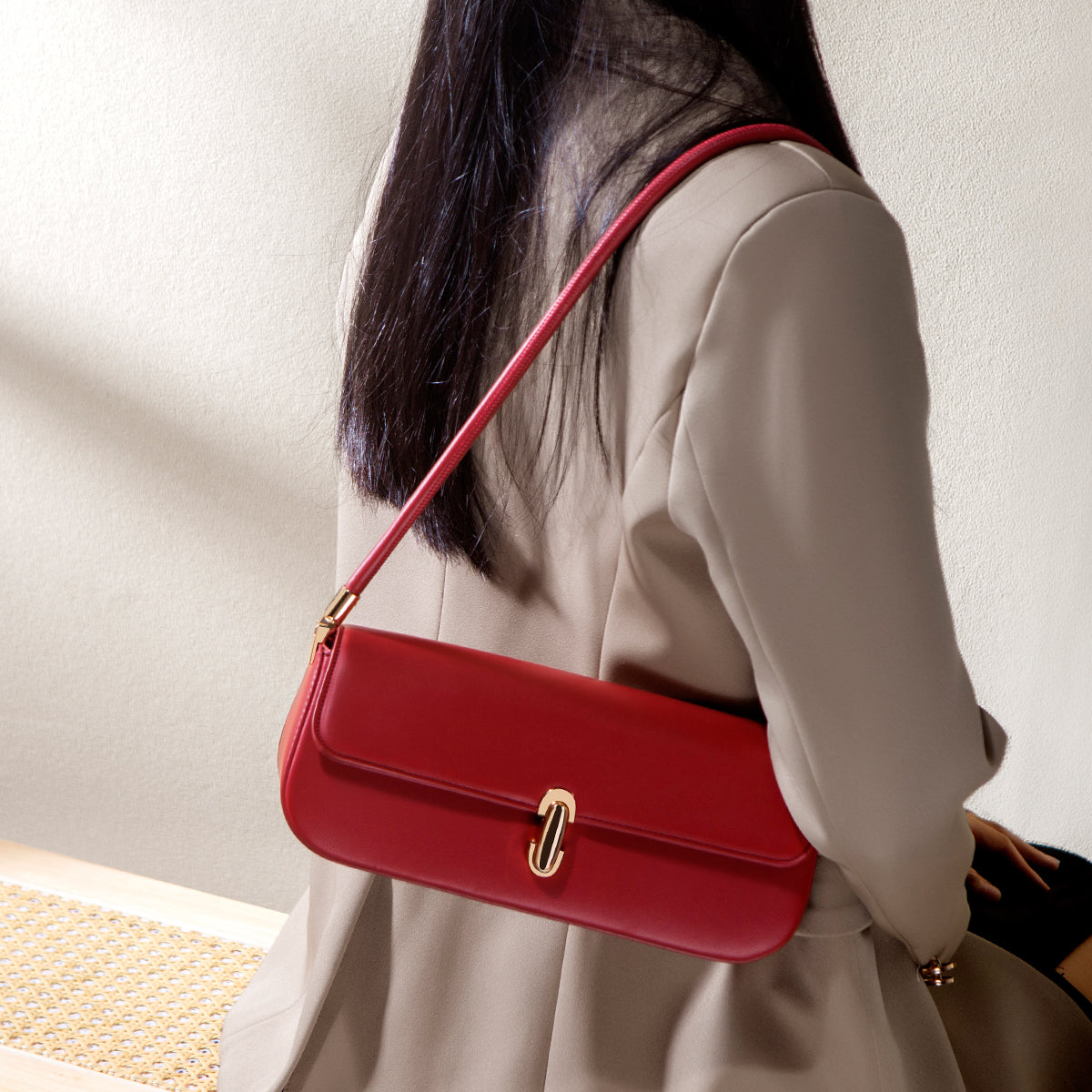 Sophisticated Vegan Eco-Leather Baguette Clutch Bag