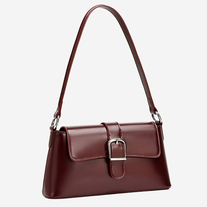 Retro Genuine Leather Baguette Clutch Bag