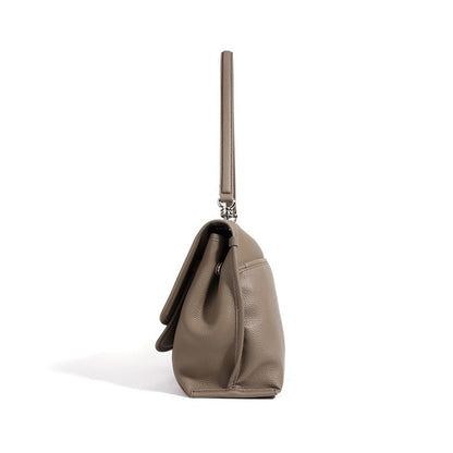 Slouchy Supple Genuine Leather Flap Messenger Clutch Bag