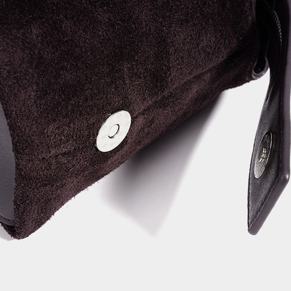 Chic Matte Genuine Leather Baguette Clutch Bag