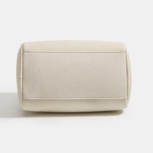 Retro Luxury Pebbled Genuine Leather Boston Clutch Bag