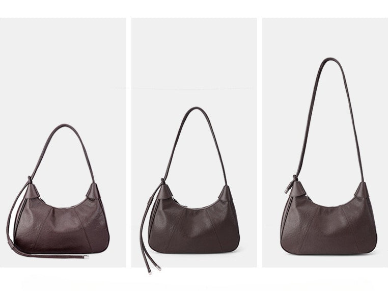 Women's Sable Crescent Genuine Leather Hobo Bag