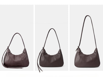 Women's Sable Crescent Genuine Leather Hobo Bag