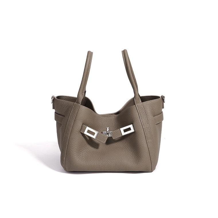 Casual Genuine Leather Mini Bucket Clutch Bag
