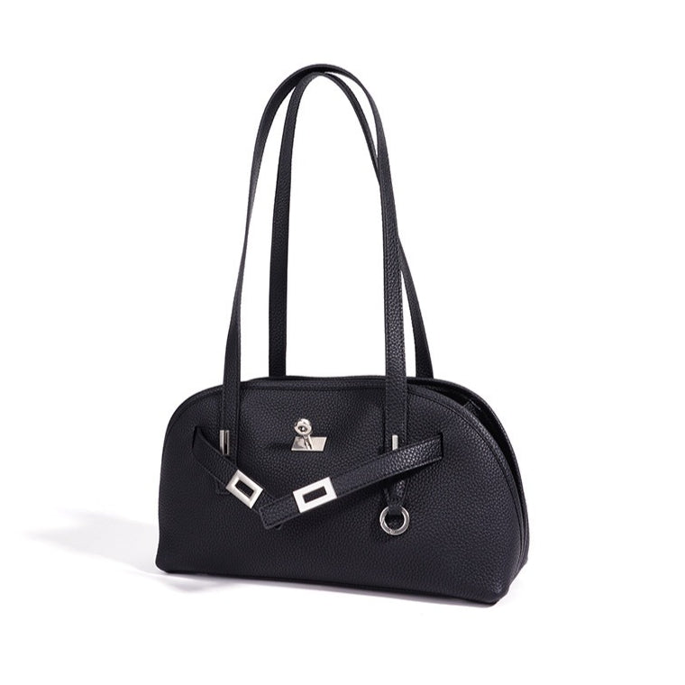 Vibrant Genuine Leather Large Capacity Half-Moon Clutch Bag