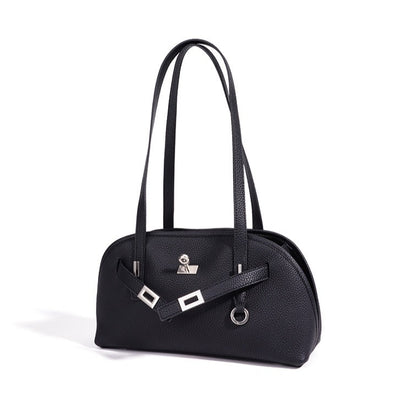 Vibrant Genuine Leather Large Capacity Half-Moon Clutch Bag