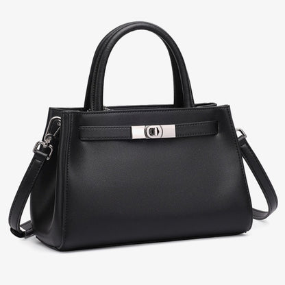 Textured Genuine Leather Kelly Satchel Elegant Crossbody Bag
