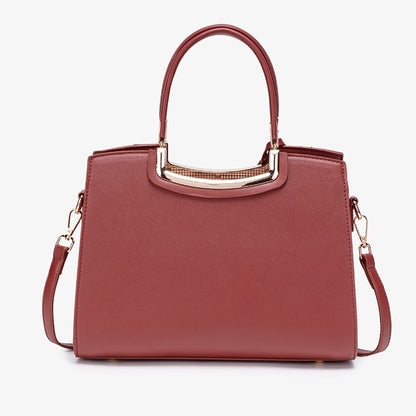 Graceful Floral Vegan Eco-Leather Clutch Bag with Round Metal Charm