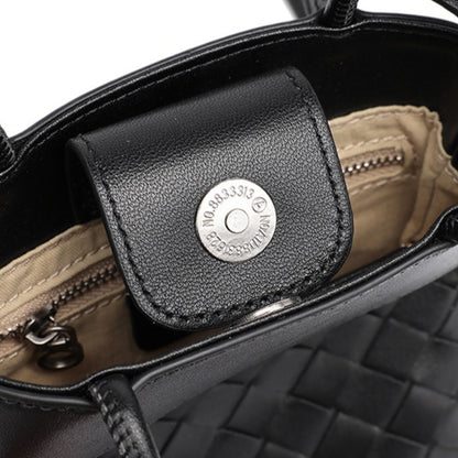 Artisan Woven Genuine Lambskin Leather Mini Clutch Bag