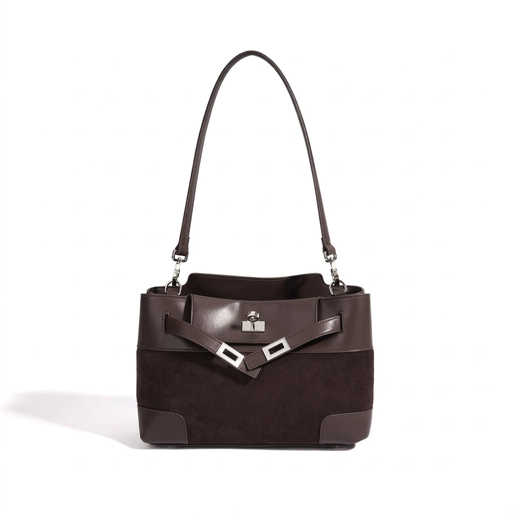 Geantă clutch lejeră din piele întoarsă naturală