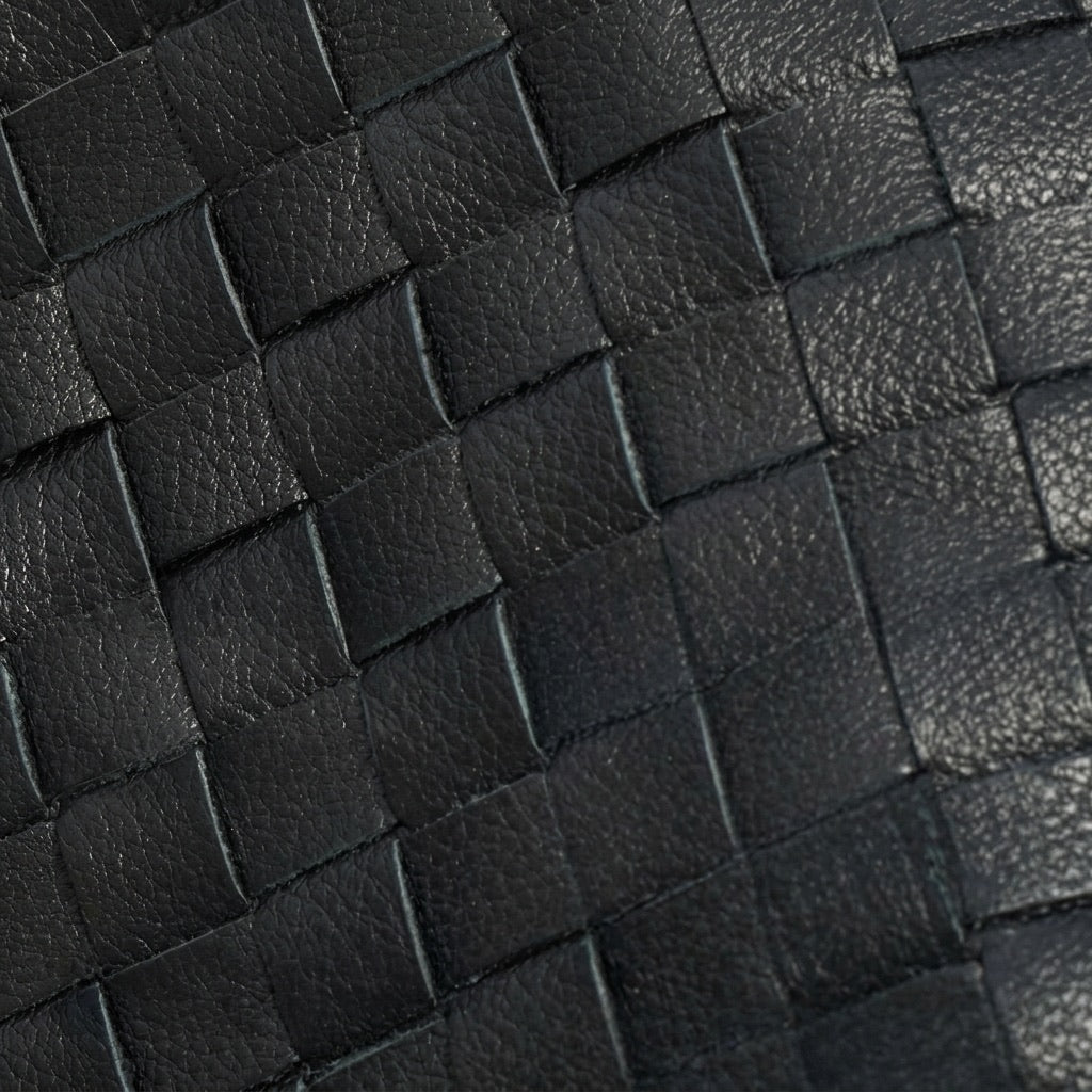 Elegant Woven Genuine Leather Hobo Clutch Bag