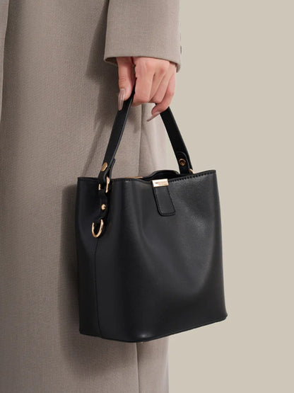 Vintage Vegan Eco-Leather Bucket Clutch Bag
