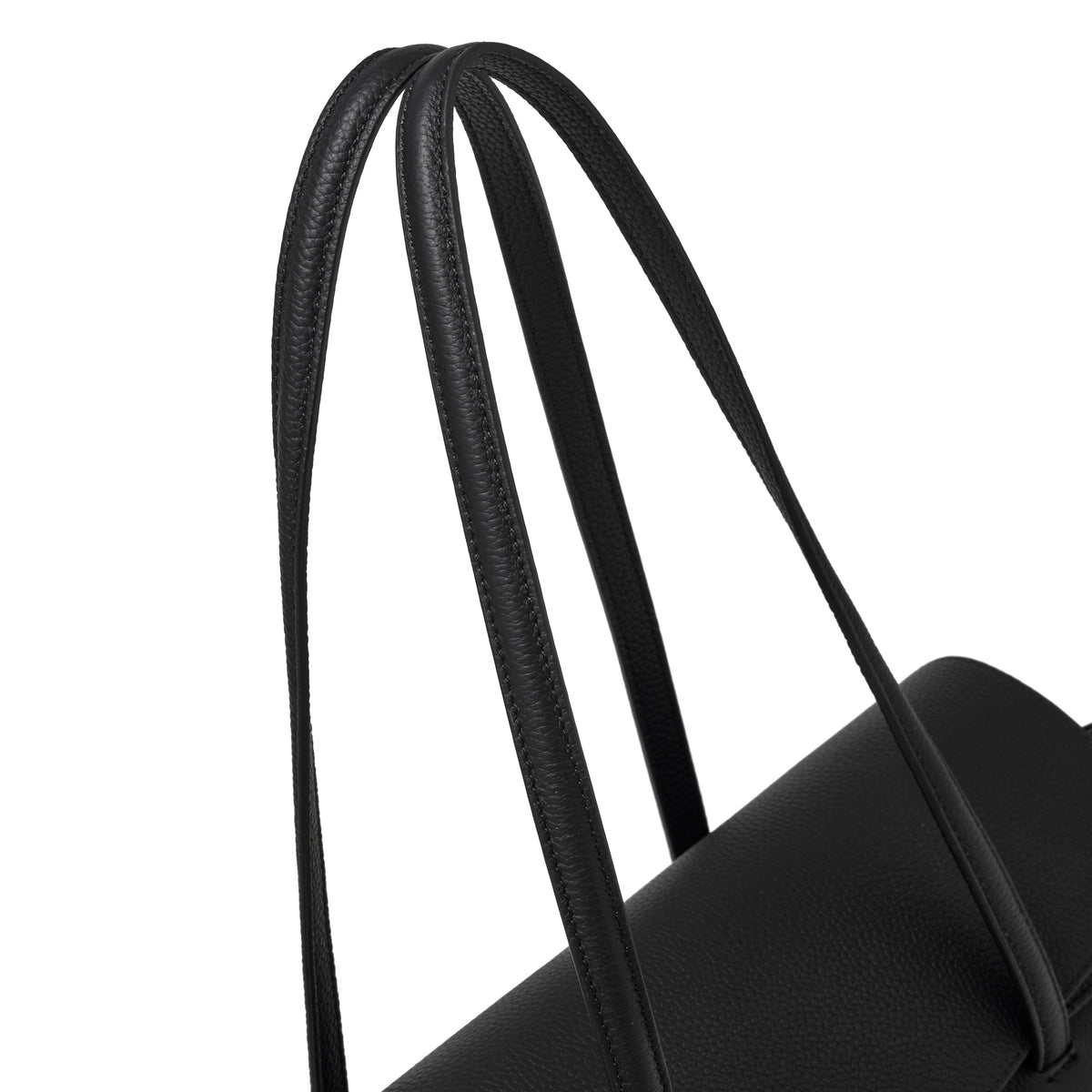 Sac pochette fourre-tout en cuir véritable à texture grainée grain de riz élégante
