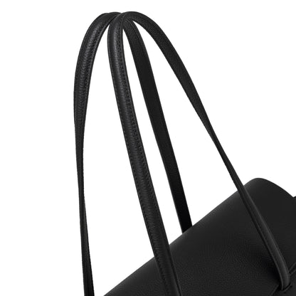 Sac pochette fourre-tout en cuir véritable à texture grainée grain de riz élégante