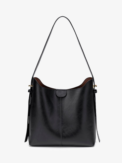 Classic Minimalist Vegan Eco-Leather Hobo Tote Clutch Bag