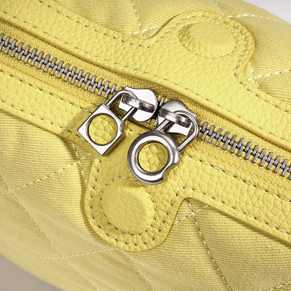Vibrant Genuine Leather Large Capacity Half-Moon Clutch Bag