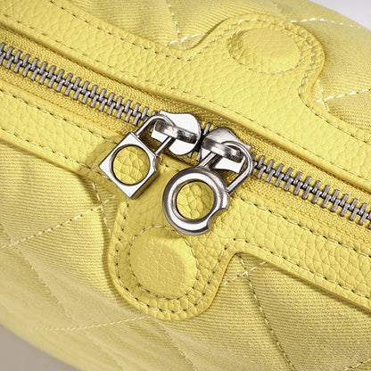 Vibrant Genuine Leather Large Capacity Half-Moon Clutch Bag