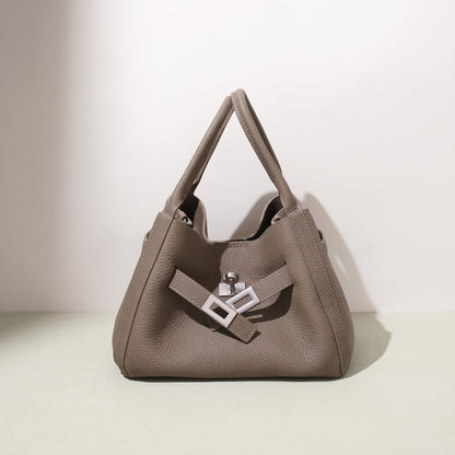 Geantă clutch mini tip găleată, casual, din piele naturală