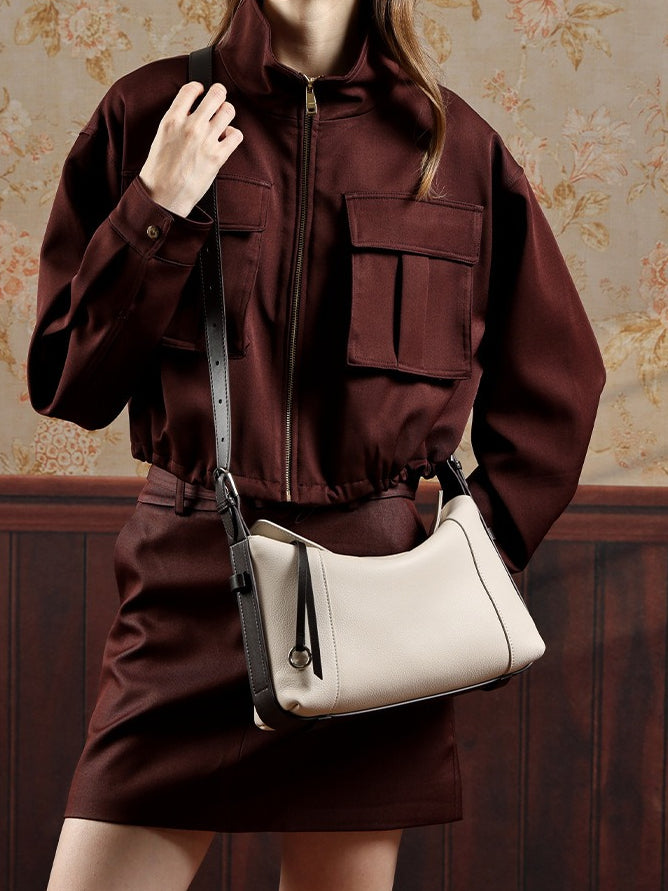 Anspruchsvolle Silhouette Handtasche aus echtem Leder zum Umhängen