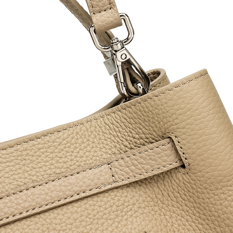 Sleek Genuine Leather Satchel Clutch Bag