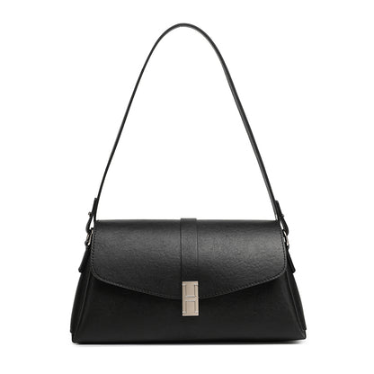 Borsa minimalista a spalla in vera pelle con fibbia H distintiva
