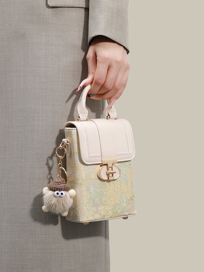 Elegant Oriental Garden Vegan Eco-Leather Mini Clutch Phone Bag