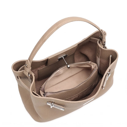 Sleek Genuine Leather Satchel Clutch Bag