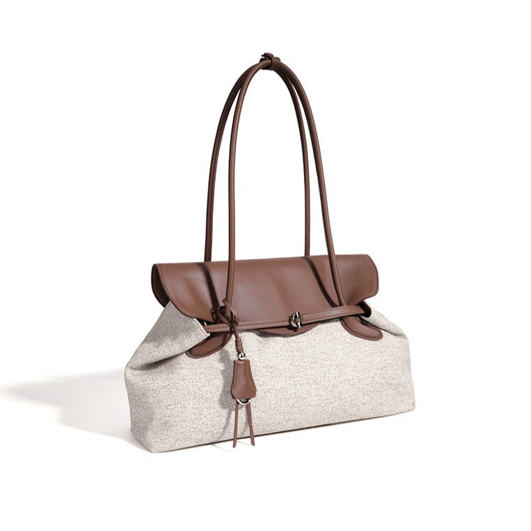 Mellow Canvas Spacious Flap Clutch Bag