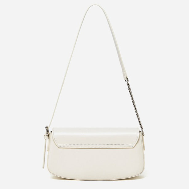 Minimalist Vintage Genuine Leather Baguette Saddle Bag