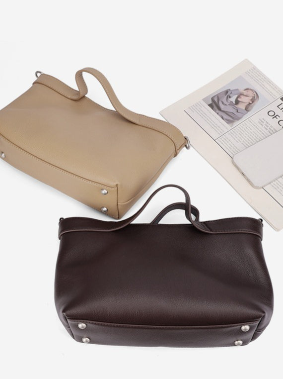 Sand Dune Mini Tote Genuine Leather Clutch Bag