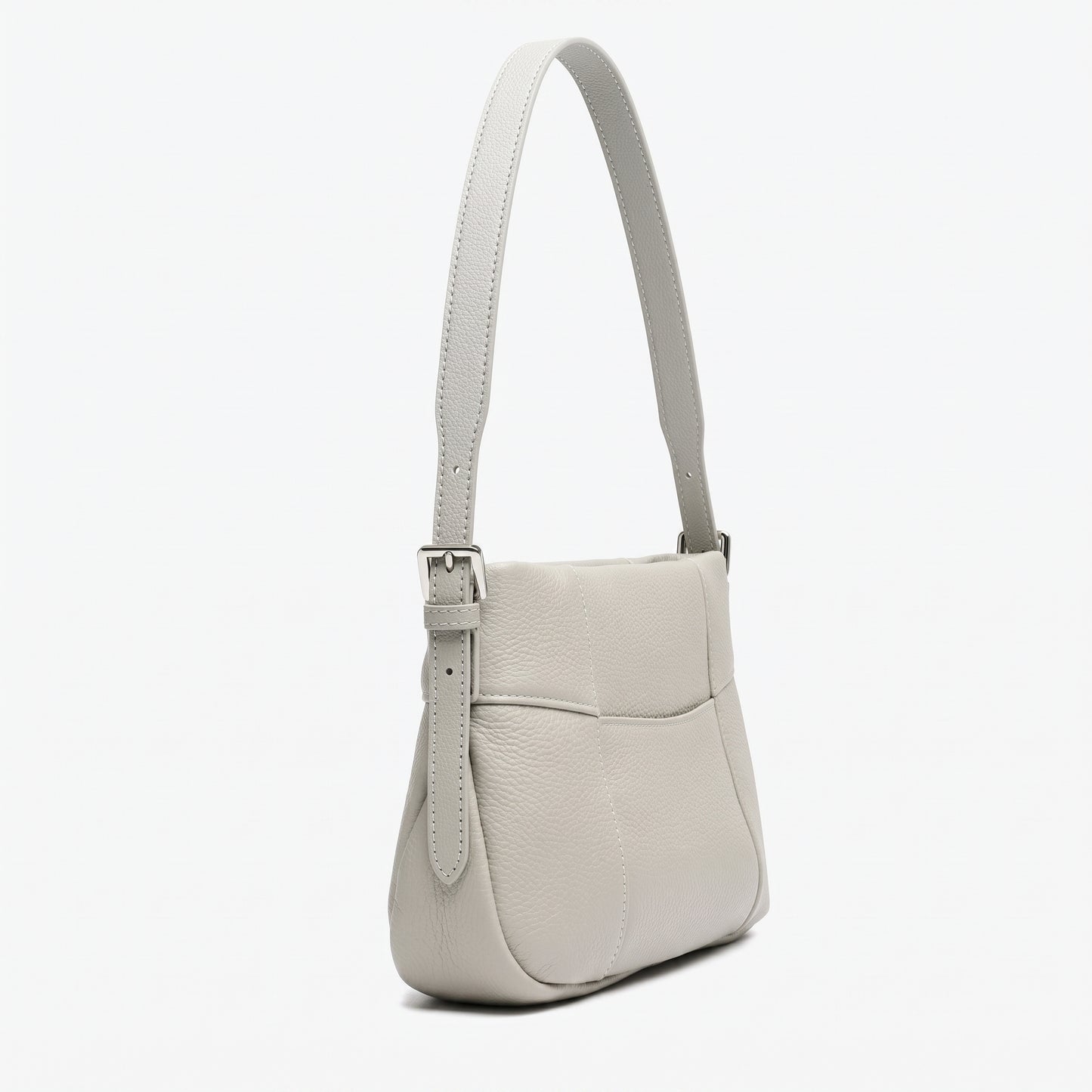 Effortless Genuine Leather Quilted Hobo Clutch Bag