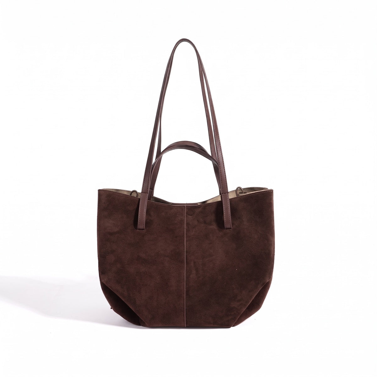 Geantă clutch tote vintage din piele întoarsă naturală, cu portmoneu pentru monede
