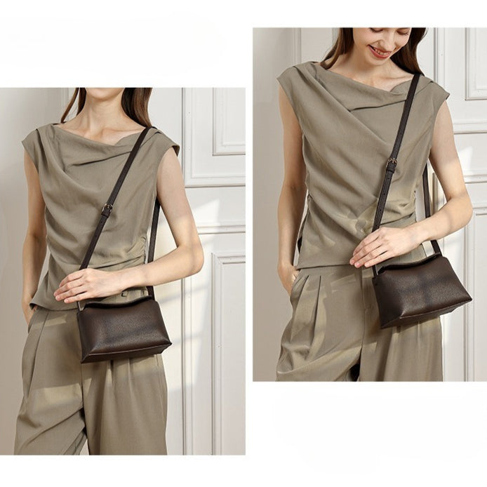 The Artisan Niche Genuine Leather Crossbody Bag with Hidden Magnetic Clasp