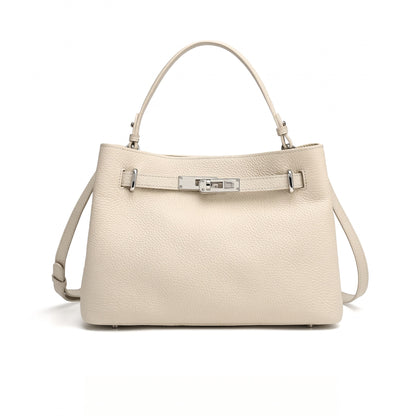 Sleek Genuine Leather Satchel Clutch Bag