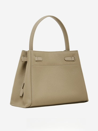 Sophisticated Kelly Genuine Leather Large Capacity Versatile Bucket Tote Bag