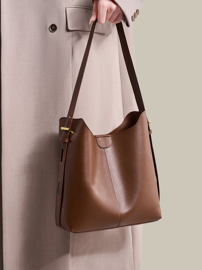 Classic Minimalist Vegan Eco-Leather Hobo Tote Clutch Bag