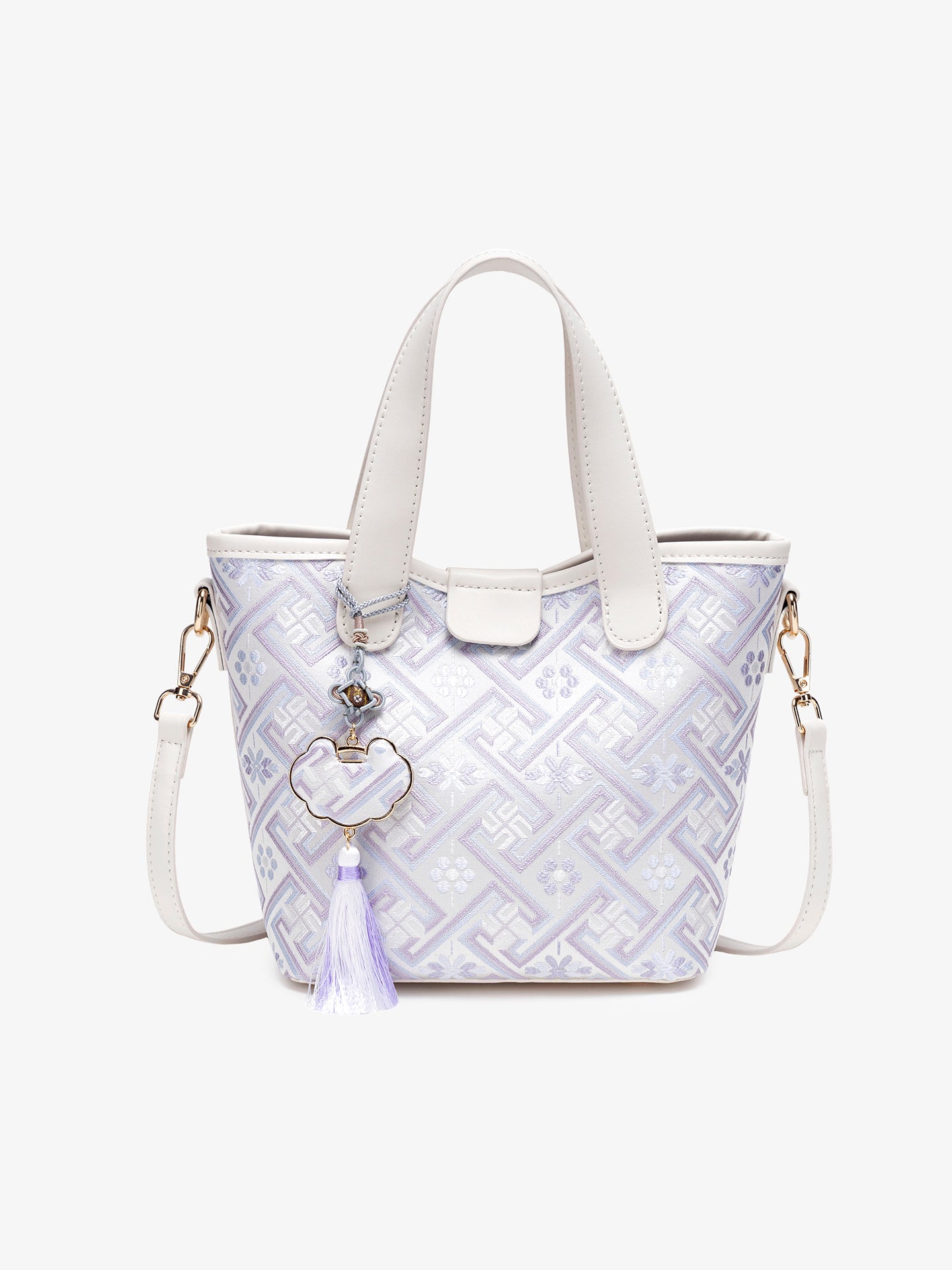 Serene Vegan Eco-Leather Mini Tote Bag with Detachable Mini Pouch