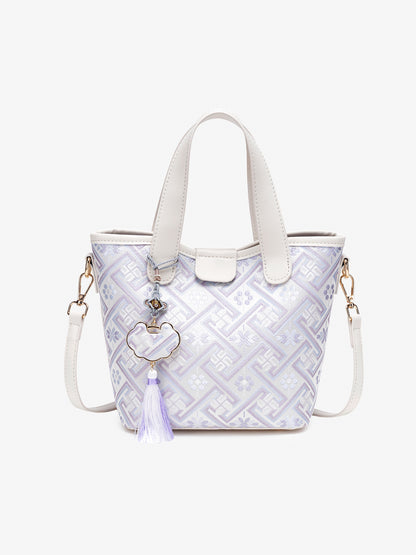 Serene Vegan Eco-Leather Mini Tote Bag with Detachable Mini Pouch