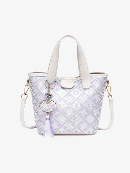 Serene Vegan Eco-Leather Mini Tote Bag with Detachable Mini Pouch