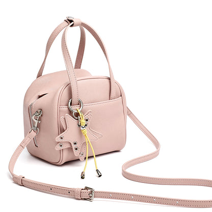 Geantă clutch Boston mini, mică și șic, din piele naturală, cu accesoriu jucăuș în formă de stea