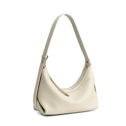 Legere, lässige Hobo-Clutch aus genarbtem echtem Leder  