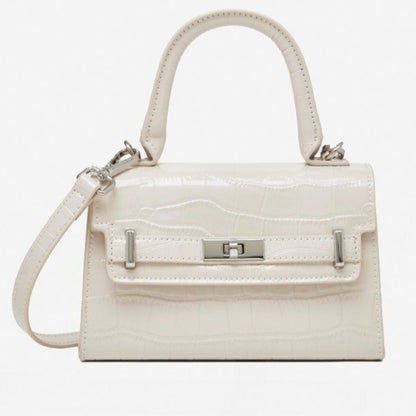 Minimalist Crocodile Pattern Handheld Genuine Leather Crossbody Bag
