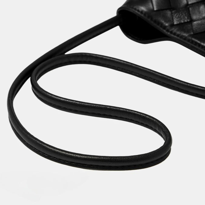 Handgefertigte gewebte Premium-weiche Echtleder-Schafsfell-Umhänge-Bucket Bag