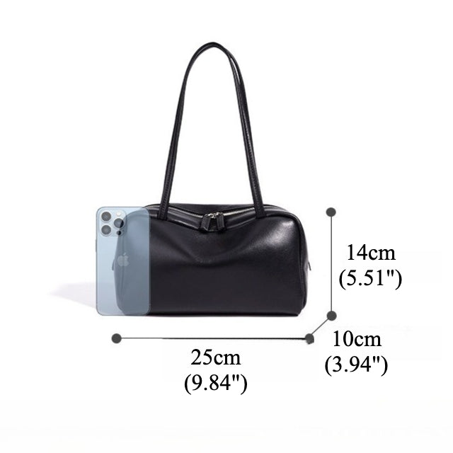 Minimalist Genuine Sheepskin Bowling Clutch Bag