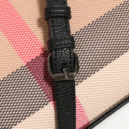 Klassische karierte vegane Öko-Leder-Tote-Clutch