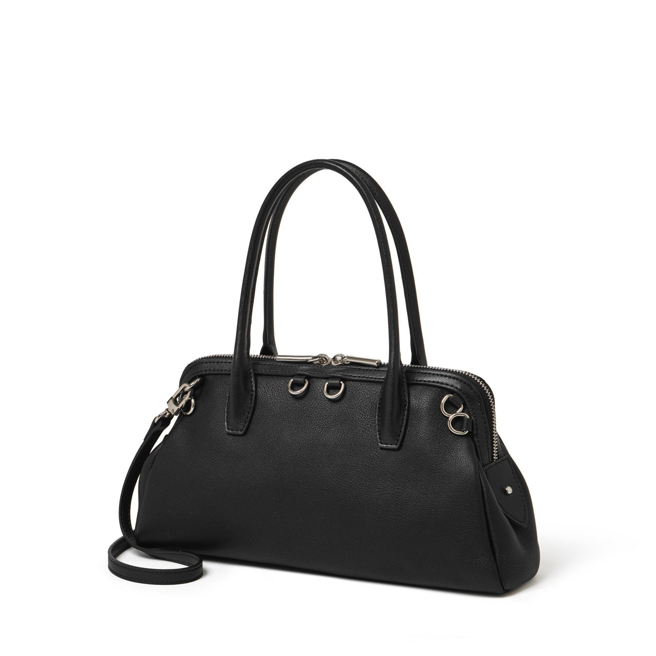 Sac pochette Boston en cuir véritable défini
